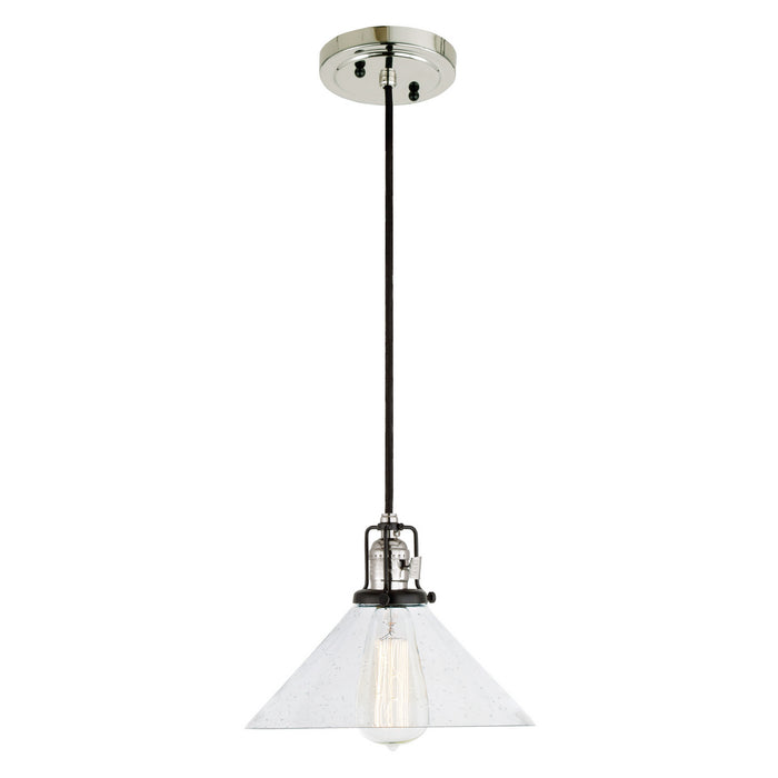 JVI Designs - 1221-15 S2-CB - One Light Pendant - Nob Hill - Polished Nickel and Black