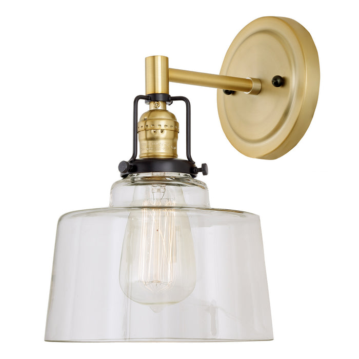 JVI Designs - 1223-10 S14 - One Light Wall Sconce - Nob Hill - Satin Brass and Black