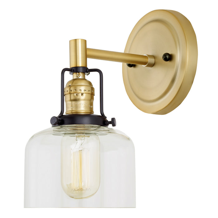 JVI Designs - 1223-10 S4 - One Light Wall Sconce - Nob Hill - Satin Brass and Black