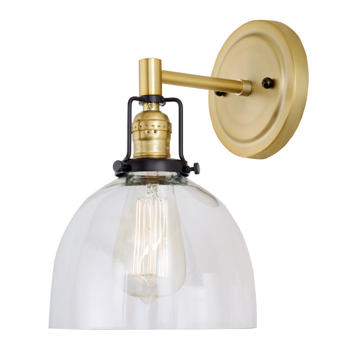 JVI Designs - 1223-10 S5 - One Light Wall Sconce - Nob Hill - Satin Brass and Black