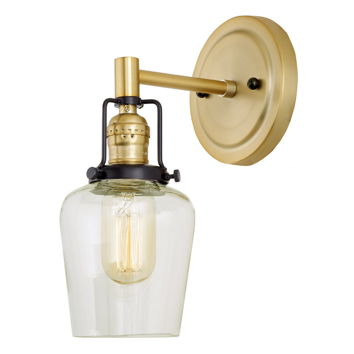 JVI Designs - 1223-10 S9 - One Light Wall Sconce - Nob Hill - Satin Brass and Black