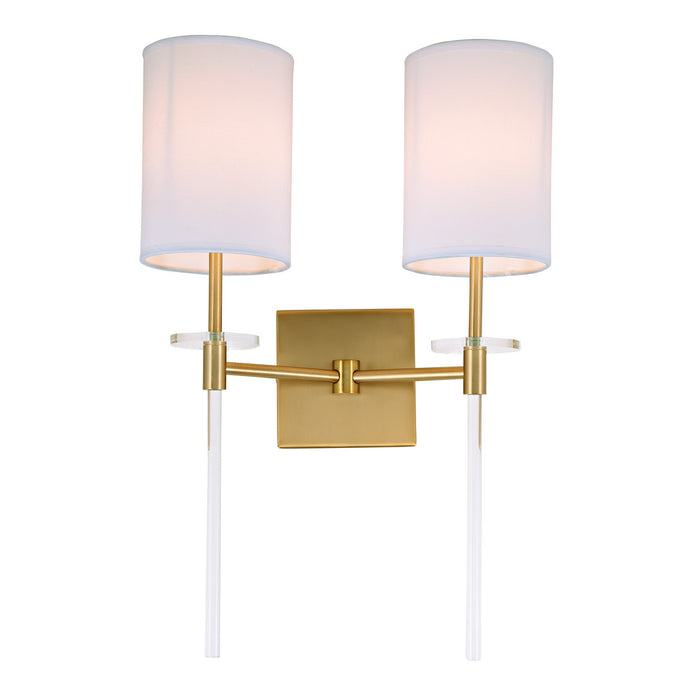 JVI Designs - 1262-10 - Two Light Wall Sconce - Sutton - Satin Brass