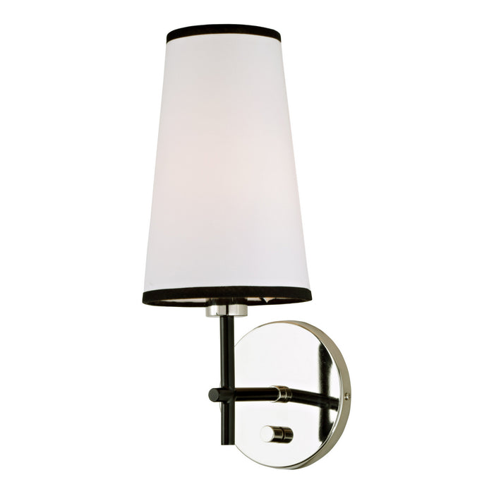 JVI Designs - 1275-15 - One Light Wall Sconce - Bellevue - Polished Nickel and Black