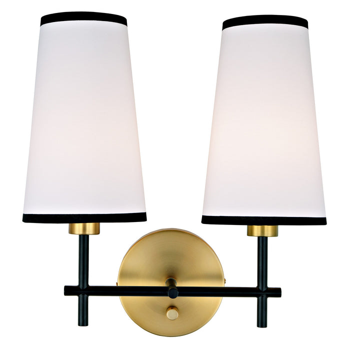 JVI Designs - 1276-10 - Two Light Wall Sconce - Bellevue - Satin Brass and Black