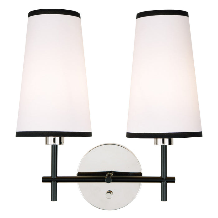 JVI Designs - 1276-15 - Two Light Wall Sconce - Bellevue - Polished Nickel and Black