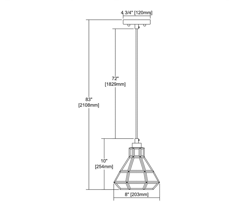 One Light Mini Pendant from the Window Pane collection in Oil Rubbed Bronze finish