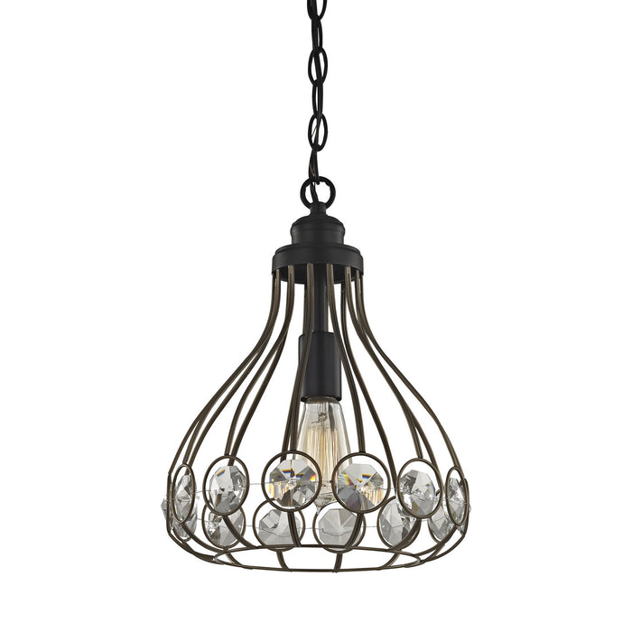 ELK Home - 81105/1-LA - One Light Mini Pendant - Crystal Web - Bronze Gold, Matte Black, Matte Black