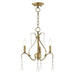 Livex Lighting - 40843-01 - Three Light Chandelier - Caterina - Antique Brass with Clear Crystals