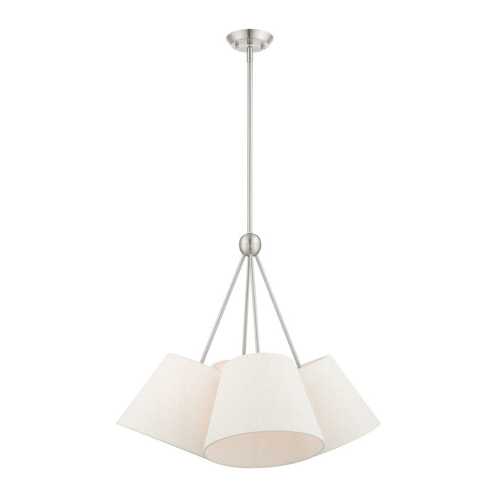 Livex Lighting - 41384-91 - Four Light Chandelier - Prato - Brushed Nickel