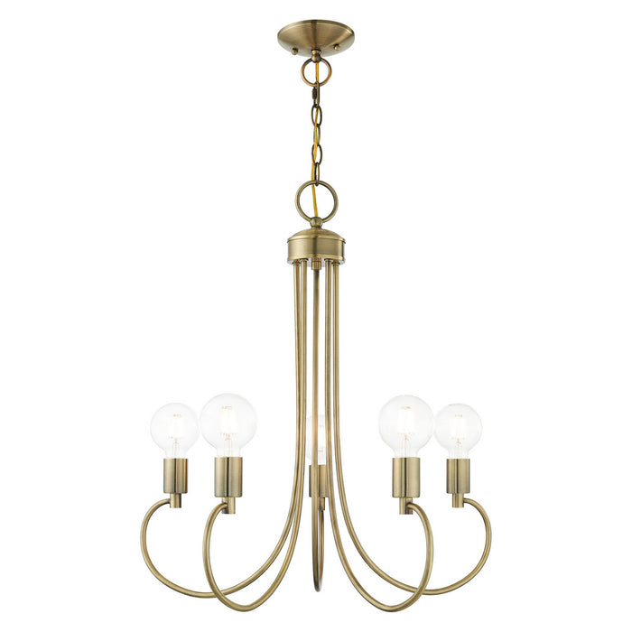 Livex Lighting - 42925-01 - Five Light Chandelier - Bari - Antique Brass