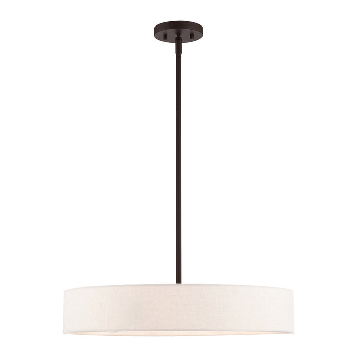 Livex Lighting - 46034-07 - Four Light Pendant - Venlo - Bronze with Antique Brass Accents