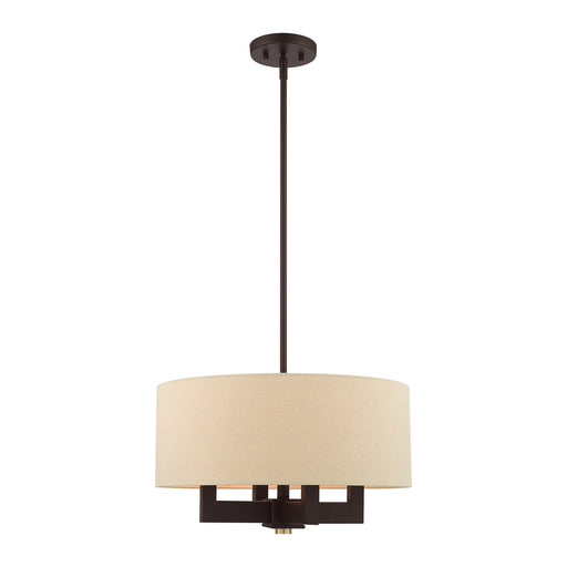 Livex Lighting - 46164-07 - Four Light Chandelier - Cresthaven - Bronze with Antique Brass Accents