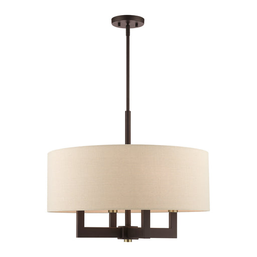 Livex Lighting - 46166-07 - Four Light Chandelier - Cresthaven - Bronze with Antique Brass Accents