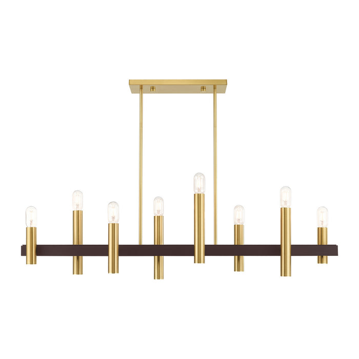 Livex Lighting - 46868-12 - Eight Light Chandelier - Helsinki - Satin Brass with Bronze Accents