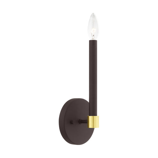 Livex Lighting - 46881-07 - One Light Wall Sconce - Karlstad - Bronze with Satin Brass Accents