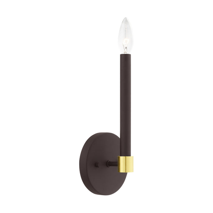 Livex Lighting - 46881-07 - One Light Wall Sconce - Karlstad - Bronze with Satin Brass Accents