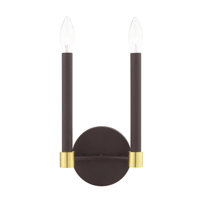 Livex Lighting - 46882-07 - Two Light Wall Sconce - Karlstad - Bronze with Satin Brass Accents