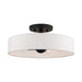 Livex Lighting - 46927-04 - Four Light Semi Flush Mount - Venlo - Black with Brushed Nickel Accents