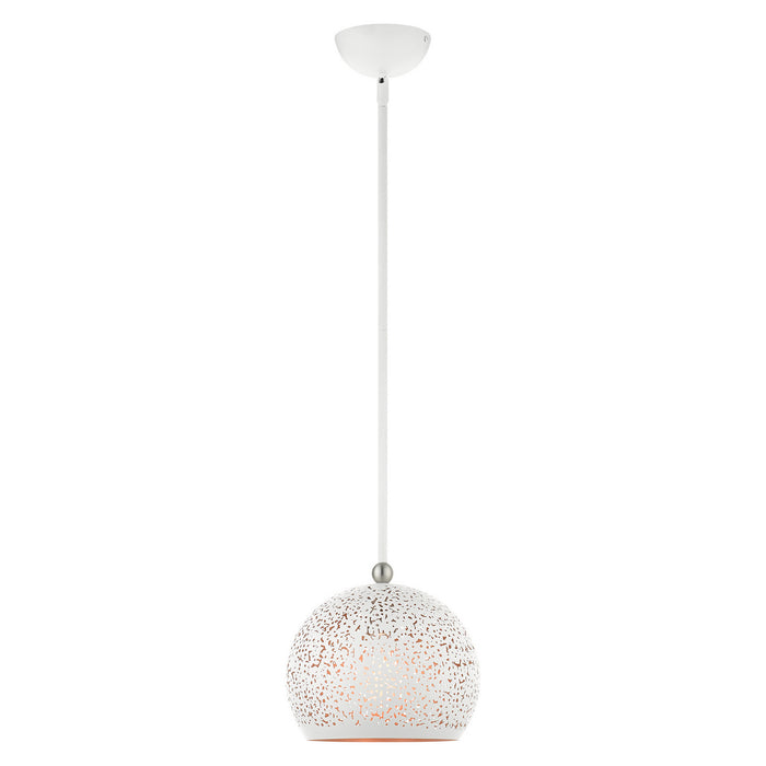 Livex Lighting - 49181-03 - One Light Pendant - Charlton - White with Brushed Nickel Accents