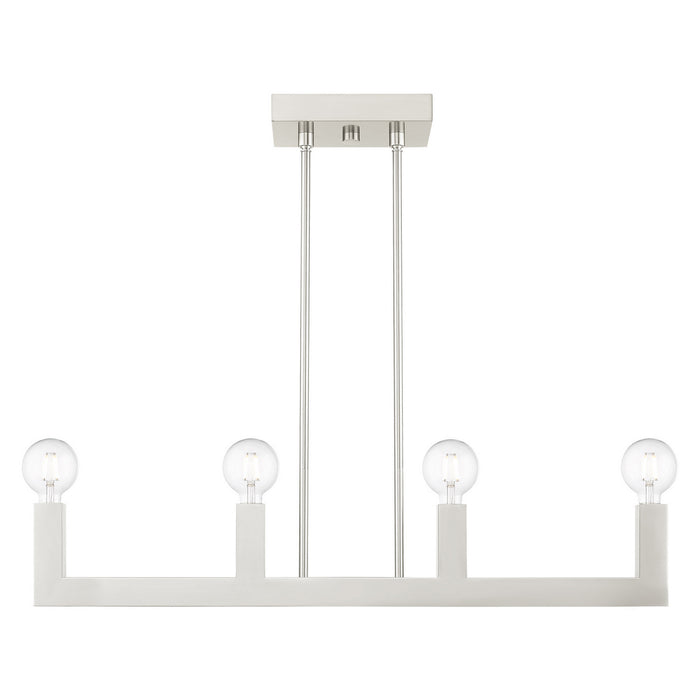 Livex Lighting - 49213-91 - Four Light Linear Chandelier - Solna - Brushed Nickel