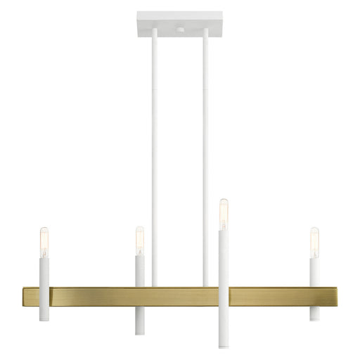 Livex Lighting - 49334-03 - Four Light Chandelier - Denmark - White with Antique Brass Accents