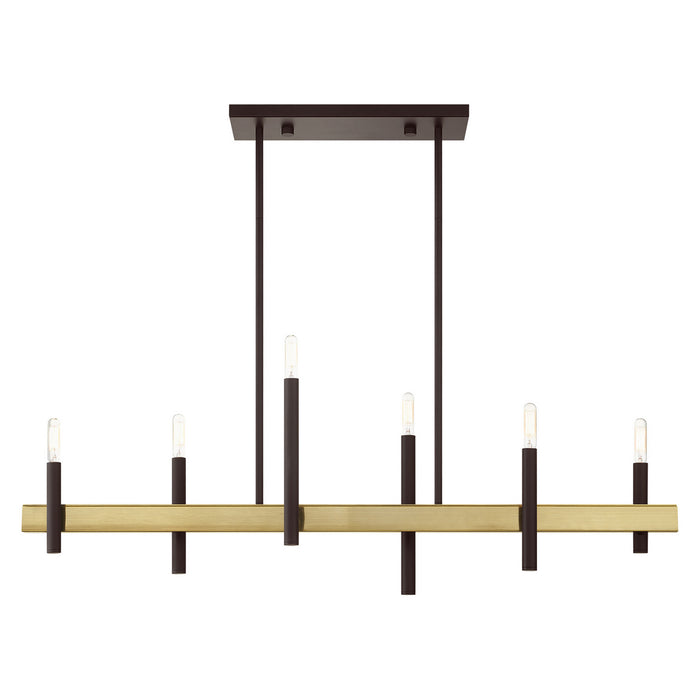 Livex Lighting - 49336-07 - Six Light Chandelier - Denmark - Bronze with Antique Brass Accents