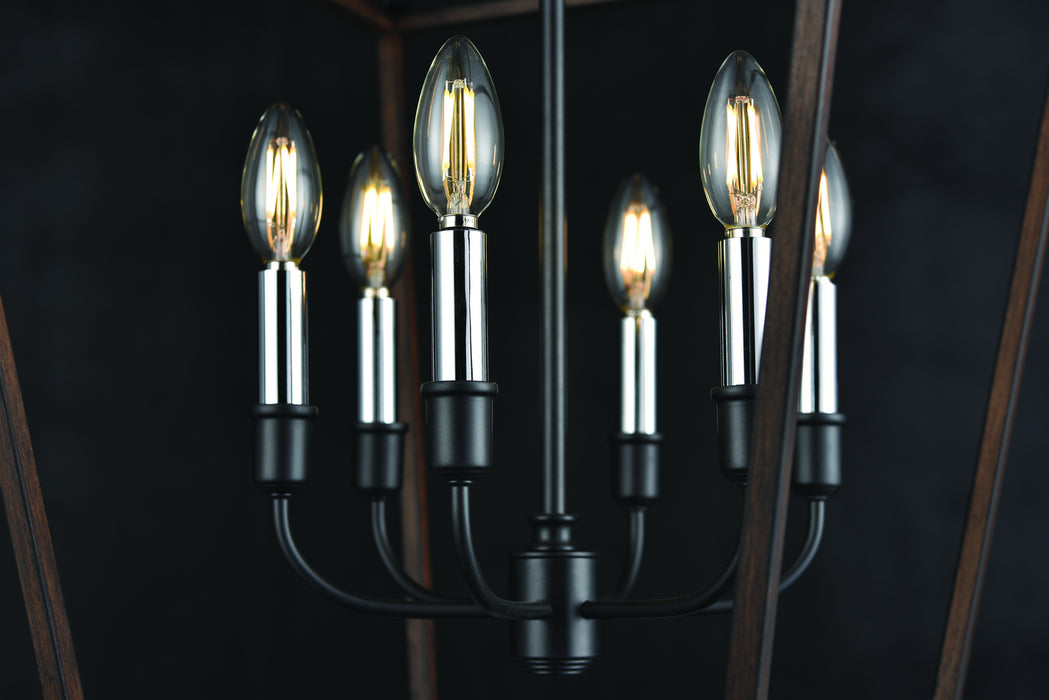 Six Light Foyer Pendant from the Lundy`s Lane collection in Multiple Finishes/Graphite finish