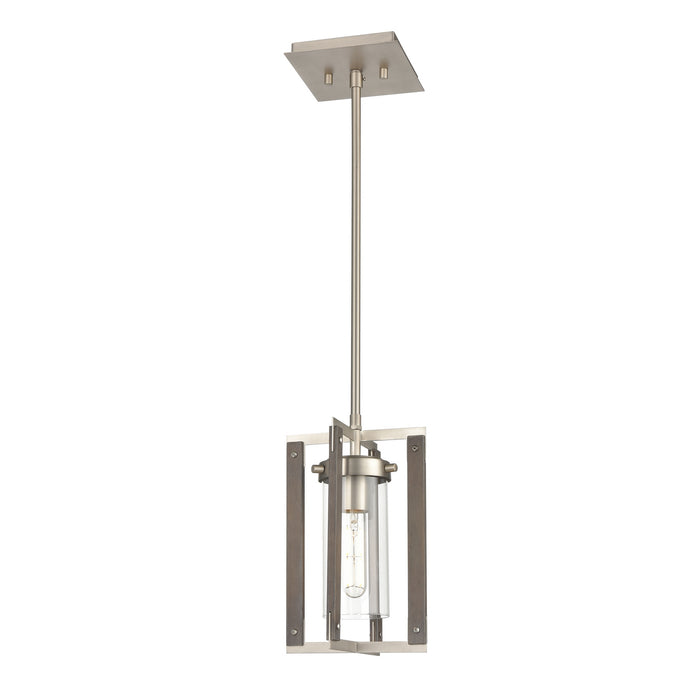 DVI Lighting - DVP38621BN+BAW-CL - One Light Mini-Pendant - Okanagan - Buffed Nickel/Barnwood On Metal w/ Clear Glass