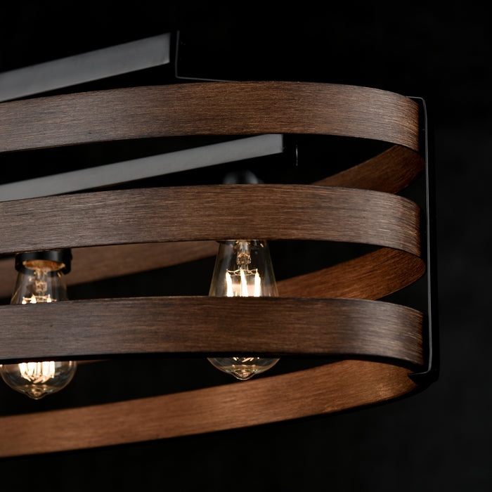Five Light Linear Pendant from the Fort Garry collection in Graphite/Ironwood On Metal finish