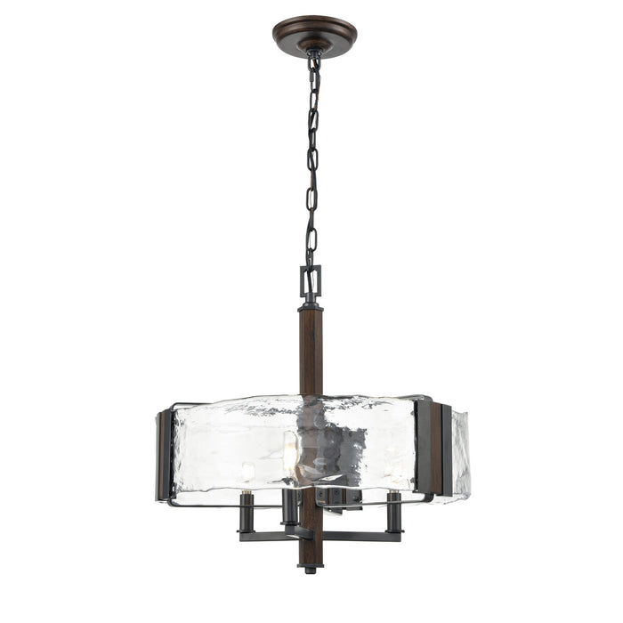 DVI Lighting - DVP42923GR+IW-ARW - Three Light Chandelier - Georgian Bay - Graphite/Ironwood On Metal w/ Artisinal Water Glass