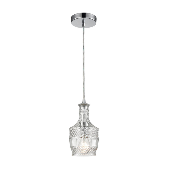 ELK Home - 1122-053 - One Light Mini Pendant - Twickenham - Clear, Chrome, Chrome