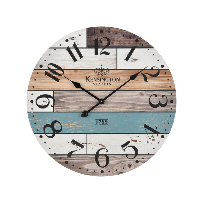 ELK Home - 351-10784 - Clock - Natural Wood, Blue, White, Blue, White