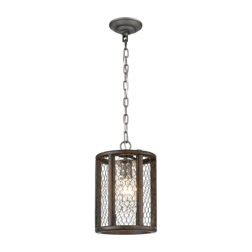 ELK Home - D4327 - One Light Mini Pendant - Renaissance Invention - Weathered Zinc, Aged Wood, Aged Wood