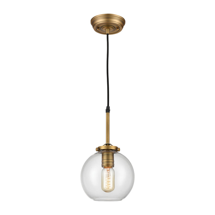 ELK Home - D4345 - One Light Mini Pendant - Mountain Creek - Aged Brass