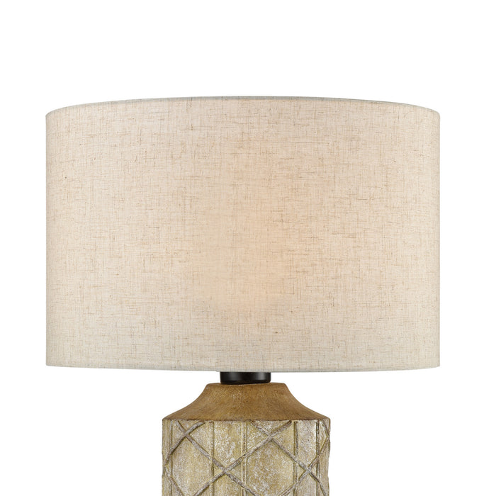 One Light Table Lamp in Brown, Grey, Antique White, Grey, Antique White finish