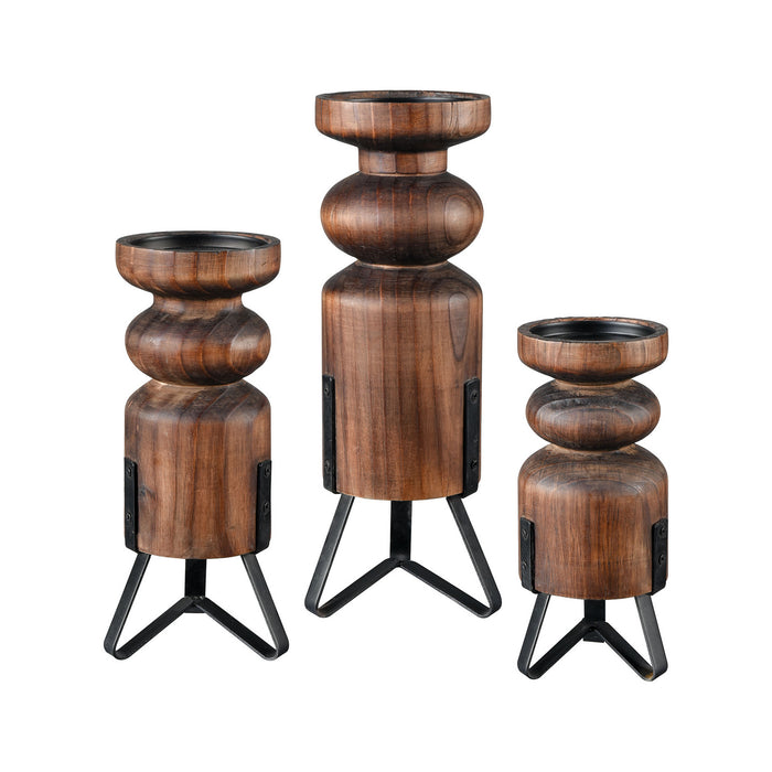 ELK Home - 525629 - Pillars (Set of 3) - Stilton - Burnished Pine, Antique Black, Antique Black