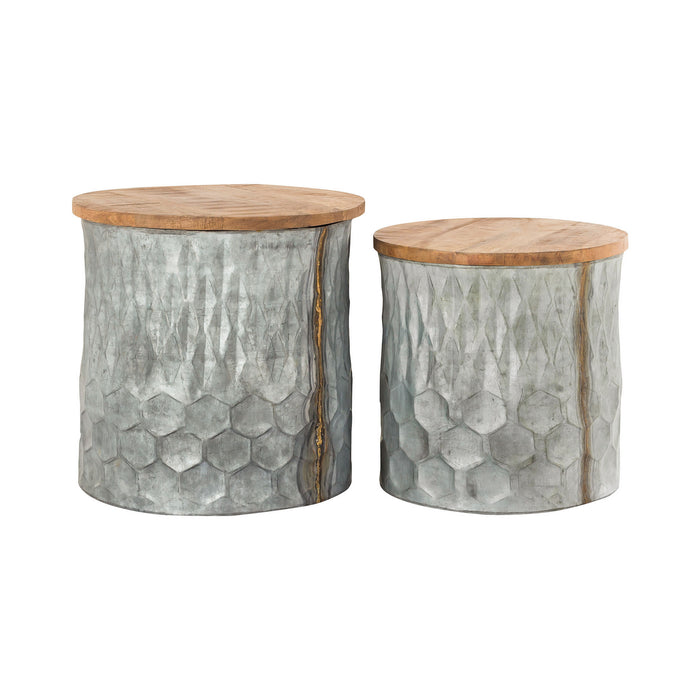 ELK Home - 609459 - Stools (Set of 2) - Caldwell - Antique Galvanized