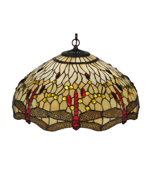Three Light Pendant from the Tiffany Hanginghead Dragonfly collection in Crystal finish
