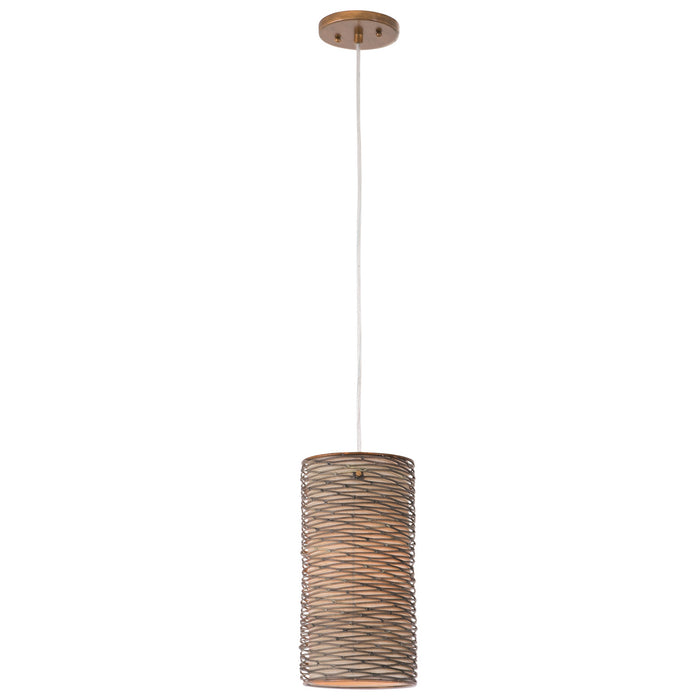 One Light Mini Pendant from the Flow collection in Hammered Ore finish