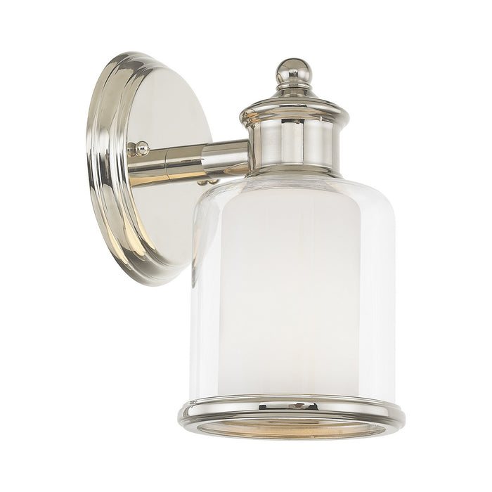 One Light Wall Sconce from the Middlebush collection in Polished Nickel finish