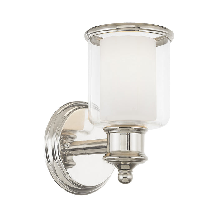 One Light Wall Sconce from the Middlebush collection in Polished Nickel finish