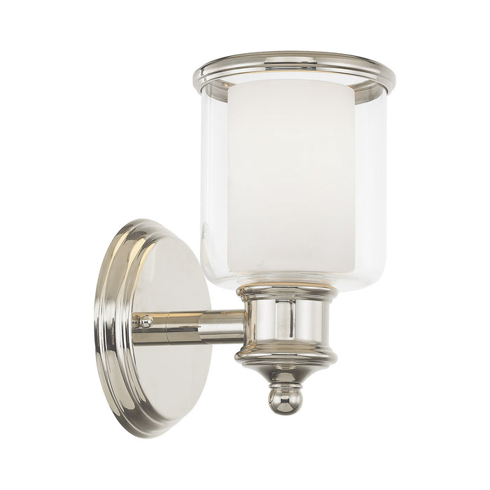 One Light Wall Sconce from the Middlebush collection in Polished Nickel finish