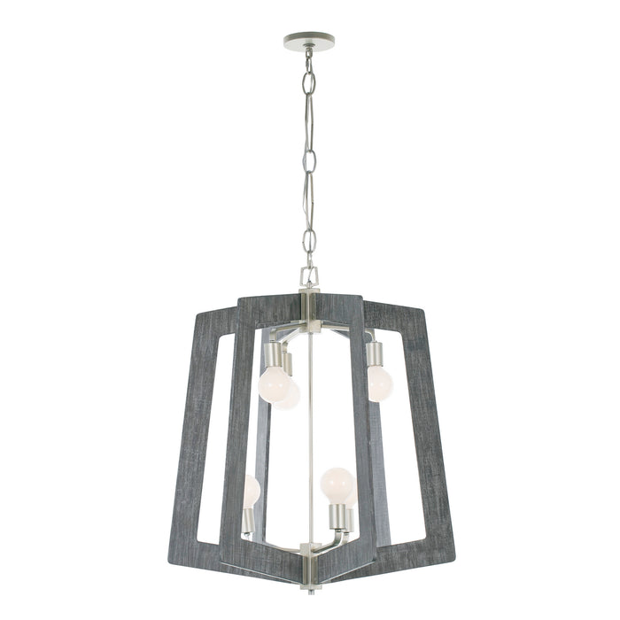 Six Light Chandelier from the Lofty collection in Steel finish