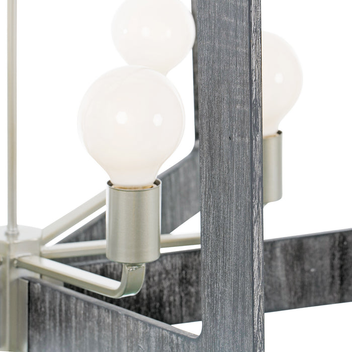 Six Light Chandelier from the Lofty collection in Steel finish