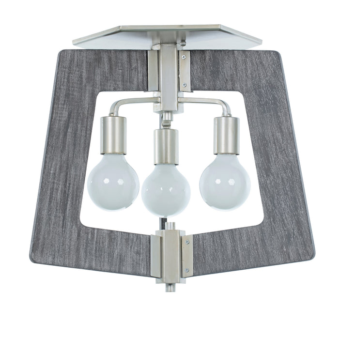 Three Light Ceiling Mount from the Lofty collection in Steel finish