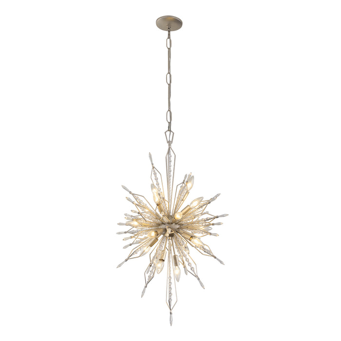 16 Light Foyer Pendant from the Orbital collection in Gold Dust finish