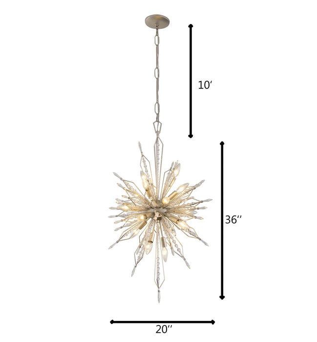 16 Light Foyer Pendant from the Orbital collection in Gold Dust finish