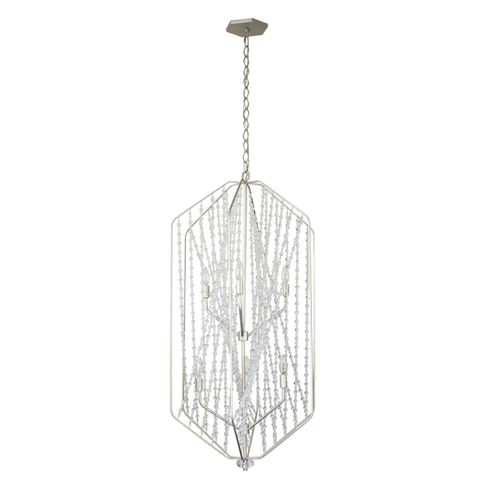 Six Light Foyer Pendant from the Chelsea collection in Silverado finish