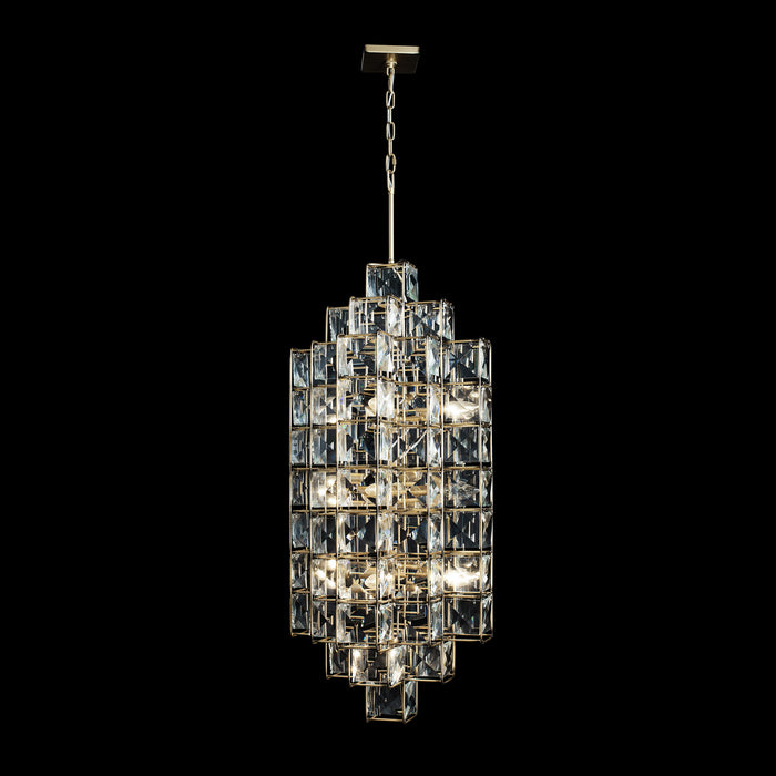 14 Light Foyer Pendant from the Cubic collection in Calypso Gold finish