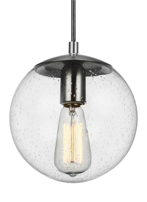 One Light Pendant from the Leo - Hanging Globe collection in Satin Aluminum finish